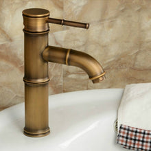 Load image into Gallery viewer, Antique Retro Hot Cold Water Bathroom Counter Basin Bamboo Waterfall Basin Copper Faucet, Breaking 2 Knots, Breaking 3 Knots, Early 2 Knots, Early 3 Knots, Elbow 2 Knots, Elbow 3 Knots