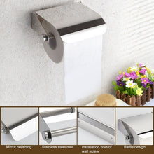 Load image into Gallery viewer, Wall Mounted Tissue Holder Stainless Steel Bathroom Roll Tissue Box Toilet Paper Holder, Roll Tissue Box Holder