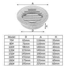 Load image into Gallery viewer, External Wall Stainless Steel Flat Head Rain and Insect Proof Bird Hood, 70mm, 80mm, 00mm, 120mm, 150mm, 160mm, 180mm, 200mm