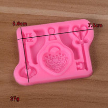 Load image into Gallery viewer, 2 PCS Food Love Lock Key Fondant Silicone Mold DIY Baking Cake Decoration Tool, Food Love Lock Key Shape