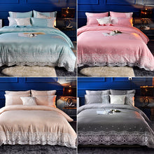 Load image into Gallery viewer, Silk Four-Piece Sheets Bed Sheet Double Nude Sleeping Quilt Cover Ice Silk Bedding, 1.5M Bed, 1.8M Bed, 2.0M Bed