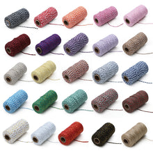 Load image into Gallery viewer, Two-color Cotton Thread Handmade DIY Drawstring Gift Box Packing Rope, 2mm Thick (100m / Roll)
