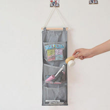 Load image into Gallery viewer, 6 Pockets 3 Layers Foldable Hanging Bag Shelf Bag Purse Handbag Organizer, Black, Gray