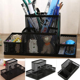 Desk Holder Organizer Metal Mesh Style Pencil Pen Holder Storage Box Home Storage Organization, Size: 15.5x10.2x10cm, Desk Holder
