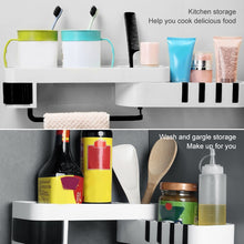 Load image into Gallery viewer, 2 PCS Bathroom Accessories Shower Shelf Seamless Rotating Tripod Seamlessly Fixtures Storage Rack Kitchen Tripod