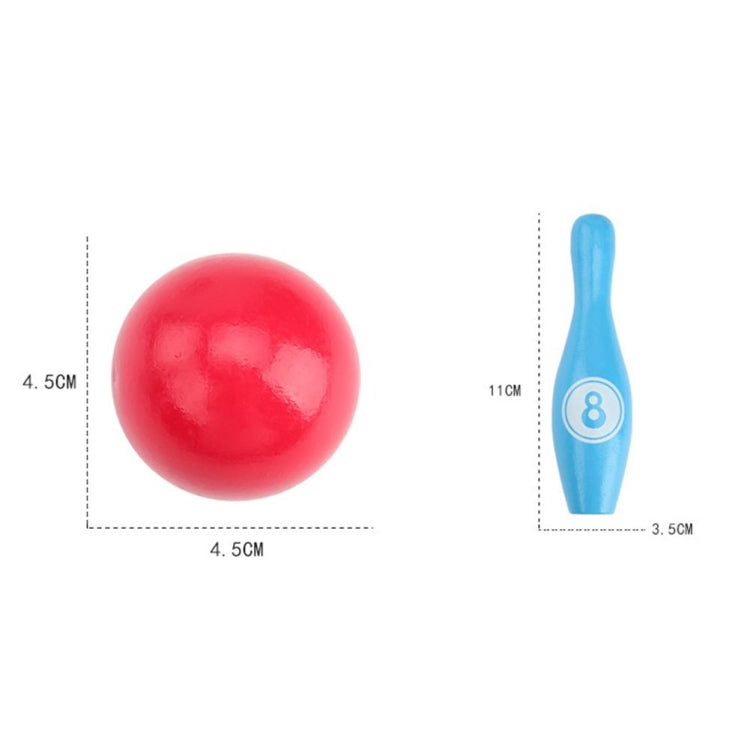 Wooden Cartoon Digital Bowling Children Educational Parent-child Interactive Toys Outdoor Sports Toys