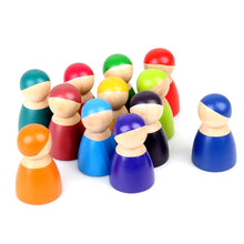 Load image into Gallery viewer, 12 PCS / Set Rainbow Color Education Learning Children Wood Dolls Block Toys