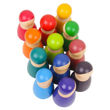 Load image into Gallery viewer, 12 PCS / Set Rainbow Color Education Learning Children Wood Dolls Block Toys