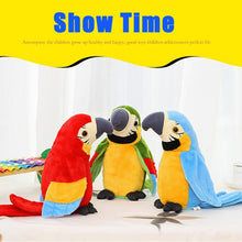 Load image into Gallery viewer, Plush Toy Parrots Recording Talking Parrots Will Twist the Fan Wings Children Toys