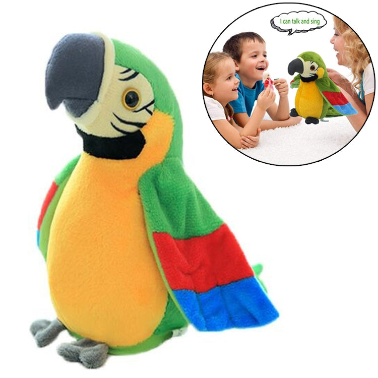 Plush Toy Parrots Recording Talking Parrots Will Twist the Fan Wings Children Toys