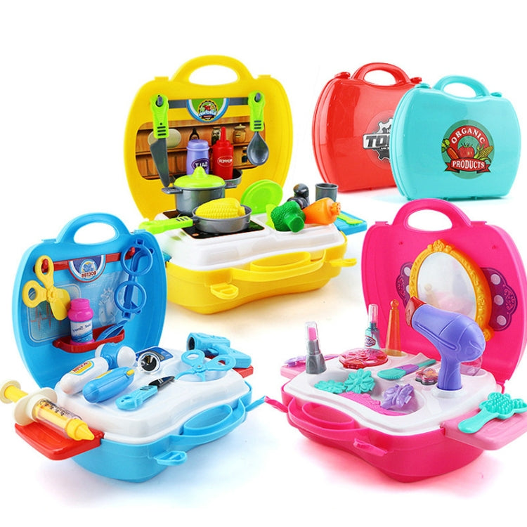 Children Simulation Kitchen Tableware Tool Set Cosmetics Pretend Play House Suitcase Toy
