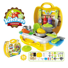 Load image into Gallery viewer, Children Simulation Kitchen Tableware Tool Set Cosmetics Pretend Play House Suitcase Toy