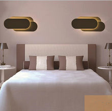 Load image into Gallery viewer, Creative Simple Bedroom Bedside Living Room Restaurant Hotel Study Hall Corridor Aisle Light LED Tower Stack Wall Lamp, Black circle 18W, White circle 18W, Black square 18W, White square 18W