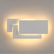 Load image into Gallery viewer, Creative Simple Bedroom Bedside Living Room Restaurant Hotel Study Hall Corridor Aisle Light LED Tower Stack Wall Lamp, Black circle 18W, White circle 18W, Black square 18W, White square 18W