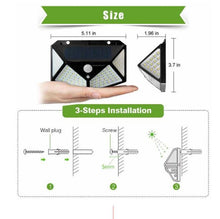 Load image into Gallery viewer, 100 LEDs Outdoor Patio Solar Induction Wall Light Adjustable Balcony Garden Lighting Small Street Light, 1 PCS 100 LEDs, 2 PCS 100 LEDs