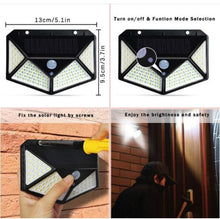 Load image into Gallery viewer, 100 LEDs Outdoor Patio Solar Induction Wall Light Adjustable Balcony Garden Lighting Small Street Light, 1 PCS 100 LEDs, 2 PCS 100 LEDs