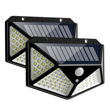 Load image into Gallery viewer, 100 LEDs Outdoor Patio Solar Induction Wall Light Adjustable Balcony Garden Lighting Small Street Light, 1 PCS 100 LEDs, 2 PCS 100 LEDs