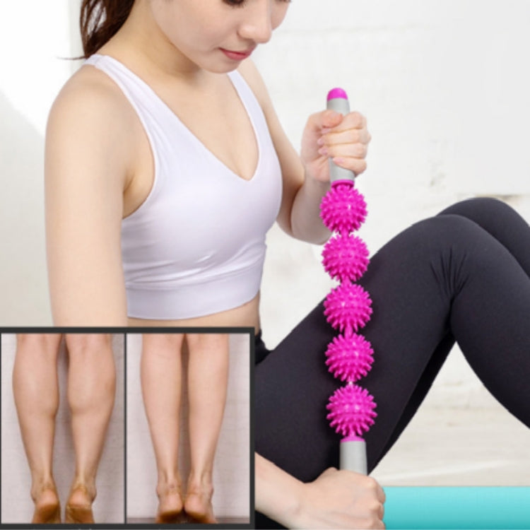 5 Ball Muscle Massage Relax Hedgehog Ball Yoga Stick Roller Stick