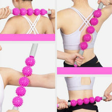 Load image into Gallery viewer, 5 Ball Muscle Massage Relax Hedgehog Ball Yoga Stick Roller Stick