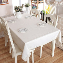 Load image into Gallery viewer, Linen Cotton Thicken Tablecloth Hem Splice Washable Coffee Dinner Table Cloth for Wedding Banquet, 90x90cm, 100x140cm, 140x140cm, 140x160cm, 140x180cm, 140x200cm, 140x220cm, 140x250cm, 100x160cm, 90x140cm, 130x180cm, 120x120cm, 120x160cm