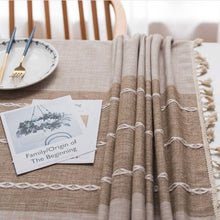 Load image into Gallery viewer, Rectangle Cotton Linen Tassels Dining Tablecloth Wedding Party Kitchen Home Decoration Table Cover, 100x140cm, 140x140cm, 140x160cm, 140x180cm, 140x200cm, 140x220cm, 140x250cm, 140x260cm, 140x300cm