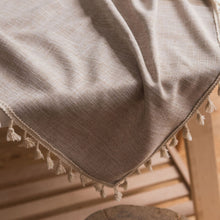 Load image into Gallery viewer, Rectangle Cotton Linen Tassels Dining Tablecloth Wedding Party Kitchen Home Decoration Table Cover, 100x140cm, 140x140cm, 140x160cm, 140x180cm, 140x200cm, 140x220cm, 140x250cm, 140x260cm, 140x300cm