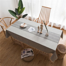 Load image into Gallery viewer, Rectangle Cotton Linen Tassels Dining Tablecloth Wedding Party Kitchen Home Decoration Table Cover, 100x140cm, 140x140cm, 140x160cm, 140x180cm, 140x200cm, 140x220cm, 140x250cm, 140x260cm, 140x300cm
