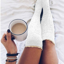 Load image into Gallery viewer, Warm Lace Over The Knee Socks Stack Socks Woman