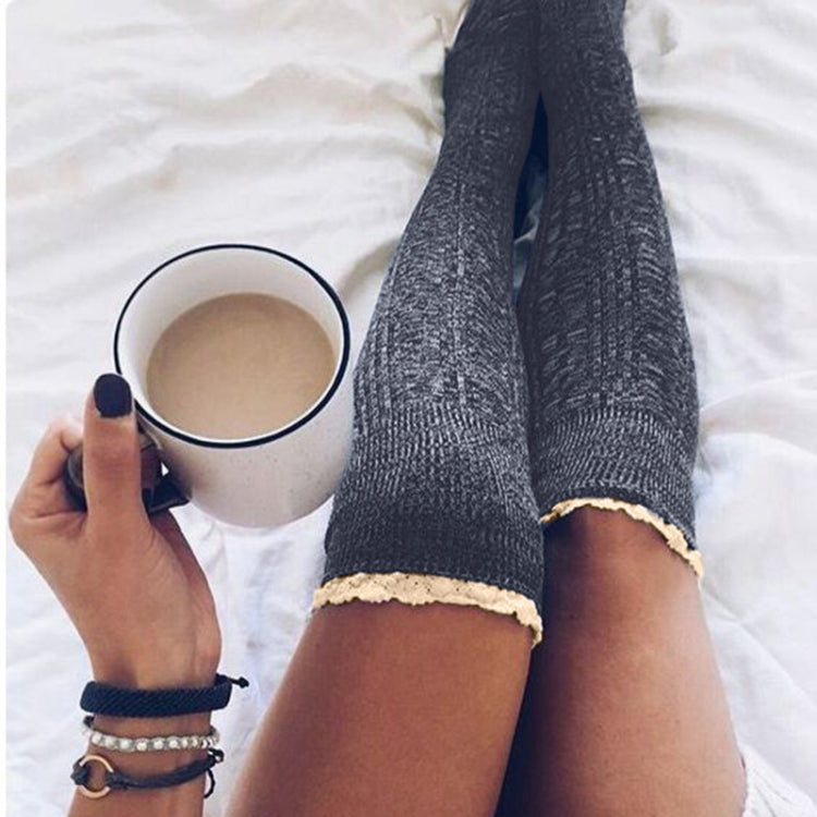 Warm Lace Over The Knee Socks Stack Socks Woman