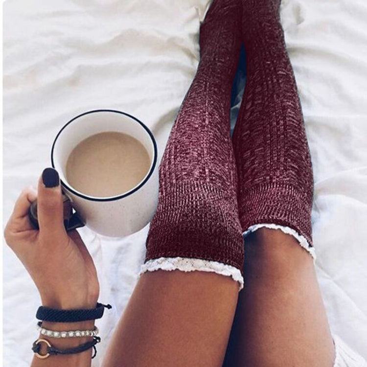 Warm Lace Over The Knee Socks Stack Socks Woman