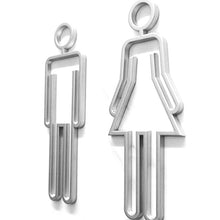 Load image into Gallery viewer, 2 PCS Acrylic Toilet Symbol Adhesive Backed Bathroom Toilet Door Sign for Hotel, Toilet Sign(Silver), Toilet Sign(Gold), Toilet Sign(Black)