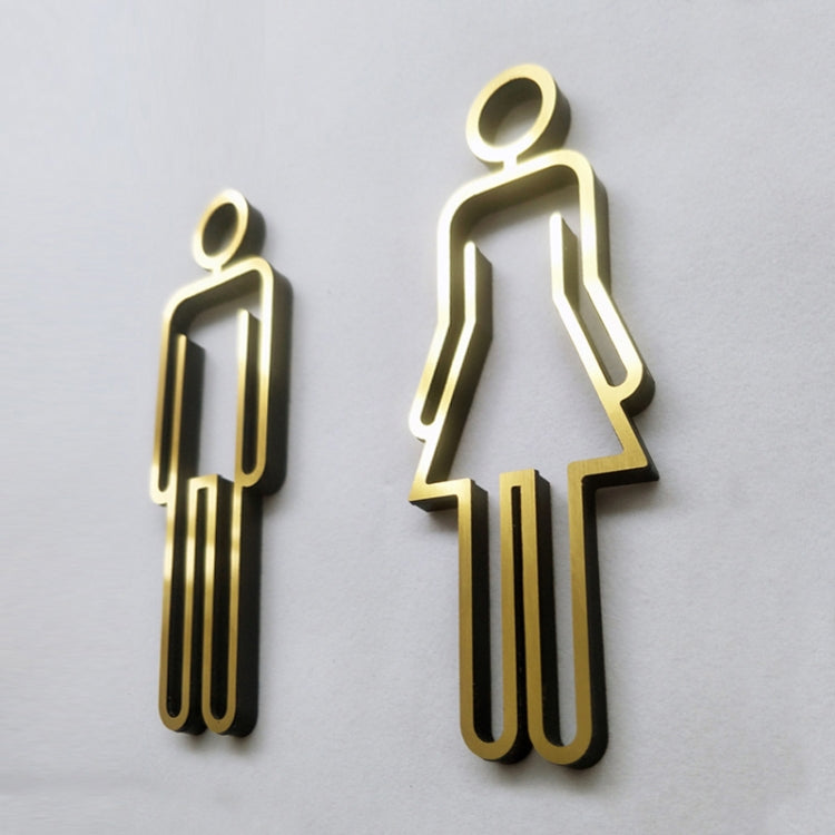 2 PCS Acrylic Toilet Symbol Adhesive Backed Bathroom Toilet Door Sign for Hotel