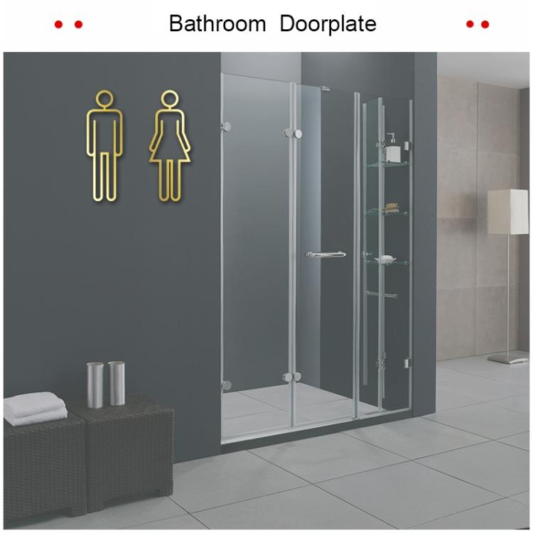 2 PCS Acrylic Toilet Symbol Adhesive Backed Bathroom Toilet Door Sign for Hotel