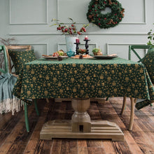 Load image into Gallery viewer, Linen Cotton Christmas Party Tablecloth Rectangle Bronzing Dinning Table Cover, 100x140cm, 140x140cm, 140x160cm, 140x180cm, 140x200cm, 140x220cm, 140x240cm, 140x260cm, 140x300cm, 90x90cm