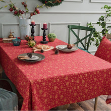 Load image into Gallery viewer, Linen Cotton Christmas Party Tablecloth Rectangle Bronzing Dinning Table Cover, 100x140cm, 140x140cm, 140x160cm, 140x180cm, 140x200cm, 140x220cm, 140x240cm, 140x260cm, 140x300cm, 90x90cm