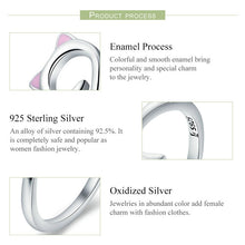 Load image into Gallery viewer, Cat Love Girl Ring S925 Sterling Silver Open Ring, SCR341
