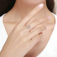 Load image into Gallery viewer, Cat Love Girl Ring S925 Sterling Silver Open Ring, SCR341