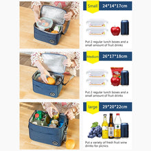 Load image into Gallery viewer, Thermal Lunch Box Bag Durable Waterproof Office Cooler Lunchbox with Strap, S, M, L