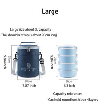 Load image into Gallery viewer, Round Lunch Bag Insulated Lunch Box Foldable &amp; Portable Lunch Tote, L, M