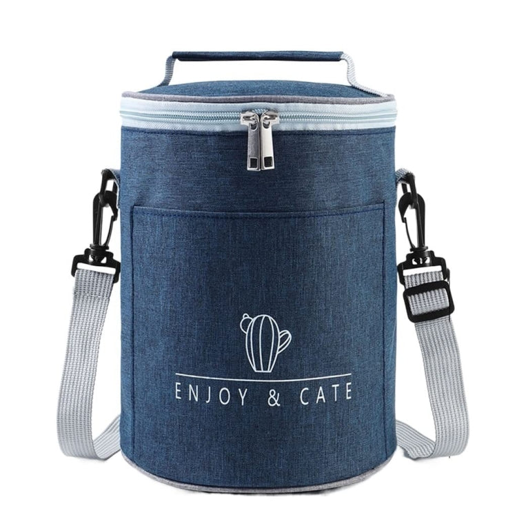 Round Lunch Bag Insulated Lunch Box Foldable & Portable Lunch Tote, L, M