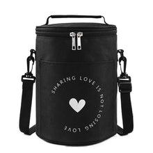 Load image into Gallery viewer, Round Lunch Bag Insulated Lunch Box Foldable &amp; Portable Lunch Tote, L, M