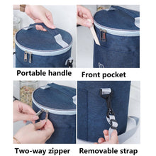 Load image into Gallery viewer, Round Lunch Bag Insulated Lunch Box Foldable &amp; Portable Lunch Tote, L, M