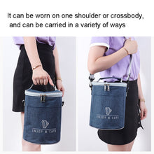 Load image into Gallery viewer, Round Lunch Bag Insulated Lunch Box Foldable &amp; Portable Lunch Tote, L, M