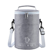 Load image into Gallery viewer, Round Lunch Bag Insulated Lunch Box Foldable &amp; Portable Lunch Tote, L, M