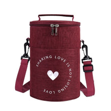 Load image into Gallery viewer, Round Lunch Bag Insulated Lunch Box Foldable &amp; Portable Lunch Tote, L, M