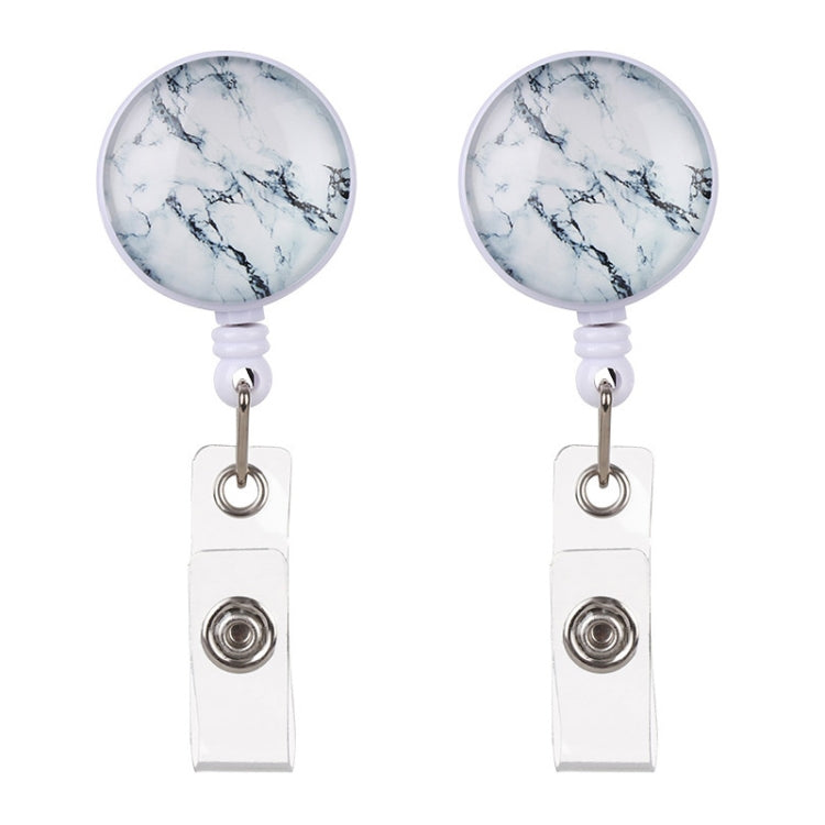 2 PCS Night Starry Sky Marble Crack Puller Retractable Buckle Lanyard Business Key Buckle Card Holder, Dark Blue Starry Crocodile Clip, Marble Alligator Clip, Aqua Blue Crocodile Clip, Purple Crocodile Clip