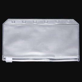3 PCS Bill Bag Business Card Pull-edge Loose-leaf Pocket Insert PVC Zipper Storage Bag, A5 L, A6 M, A7 S