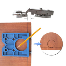 Load image into Gallery viewer, 35mm Woodworking Hinge Opening Door Panel Hinge Positioner Punching Installation Auxiliary Tool, Single, Single + Hole Opener, Single + Hole Opener+Pencil, Single + Orange Hole Opener+Pencil