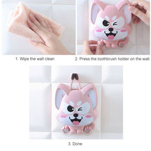 Load image into Gallery viewer, Cartoon Dog Suction Wall Toothbrush Toothpaste Shelf, Size:16x14x5cm