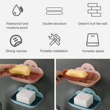 Load image into Gallery viewer, Cloud Soap Box Toilet Creative Wall-mounted Bathroom Toilet Free Punch Double-layer Drain Rack, White, Pink, Dark Blue, Light Blue